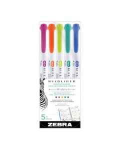 Zebra - Mildliner Ens De 5 Couleurs Doux Rafraichissant, Packet De 5, Paquet De 5