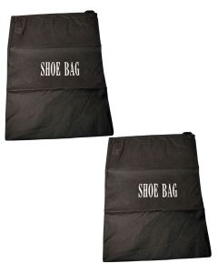 Black Shoe Bag With Drawstring Closure Travel Storage Set of 2