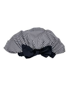 Conair Comfy & Dry Shower Cap with Bow, Black and White Stripes"