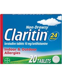 Claritin 24 Hour Non-Drowsy Allergy Relief Tablets,10 mg, 20 Ct"