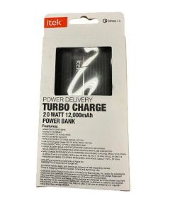 Itek Power Delivery Turbo Charge 20 Watt 12000 mAh Power Bank