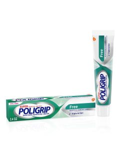 Super Poligrip Additive and Zinc Free Denture and Partials Adhesive Cream, 2.4 oz"