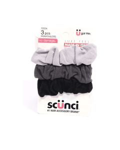 Scunci Luxe Feel Hair Ponytailers, Assorted Colors, 3 pk Made in Italy"