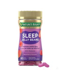 Nature's Bounty Melatonin for Sleep Aid Jelly Beans, Mixed Berry, 80 Count"