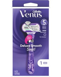 Gillette Venus Deluxe 5 Blade Smooth Swirl, 1 Razor & 1 Cartridge"