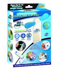 Go Fan Flip Cordless Rechargeable Flip Fan with Power Bank