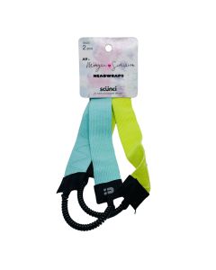 Scunci - Xo Morgan Simianer, Elastic Headwraps, Turquoise Lime Green, 2-Count"