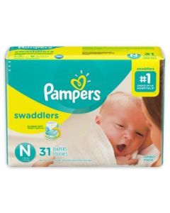 Pampers Swaddlers Baby Diapers Size Newborn, 31 Count (Select for More Options)"