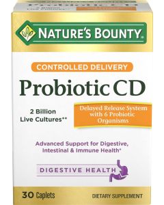 Nature's Bounty Controlled Delivery Digestive Probiotic, Dietary Supplement, Caplets, 30 ct"