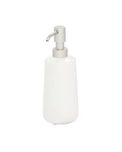 iDesign Eco Vanity Ceramic Refillable Tall Soap Dispenser, Coconut White"