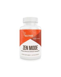 Zen Mode, 45 Capsules, with Vitamin B6, Magnesium, L-Theanine, 5-HTP, GABA, Holy Basil & Ashwagandha, Bulletproof Supplement for Stress & Anxiety Support, Boosts Serotonin for Calm Mood & Relaxation"