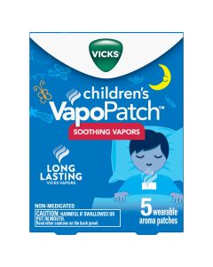 Vicks VapoPatch with Long Lasting Soothing Vicks Vapors for Children Ages 6+, 5 Count"