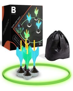 Black Series Glow in the Dark Soft Tip Lawn Darts Game Set, Multicolor