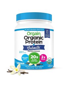 Orgain Organic 2 in 1 Vegan Protein Powder + Oatmilk- 20g Protein, Vanilla Bean 1.05lb"