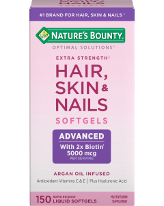 Nature's Bounty Optimal Solutions Advanced Hair, Skin and Nail Biotin & Vitamins A, C, & E Softgels, 150 Count"