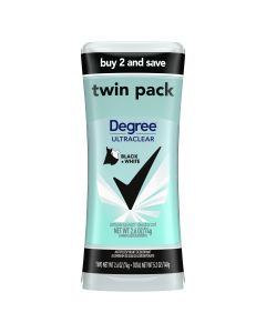 Degree Ultra Clear Long Lasting Women's Antiperspirant Deodorant Stick Twin Pack, Fresh, 2.6 oz"