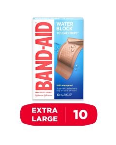 Band-Aid Brand Water Block Tough Strips Bandages, Extra Large, 10 Ct"