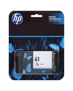 HP 61 Tri-color Original Ink Cartridge, CH562WN#140"