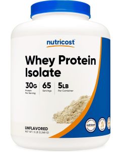 Nutricost Whey Protein Isolate Powder (Unflavored) 5LBS