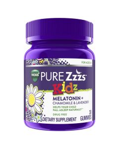 Vicks ZzzQuil Pure Zzzs Melatonin for Kids, Sleep Aid Melatonin Gummies, Dietary Supplement, Berry, 30 Ct"