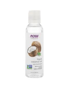 NOW Foods Pure Fractionated Liquid Coconut Hair Oil, 4 fl oz"