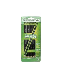 Dixon Ticonderoga Woodcase Pencil, Black, 10-Count"