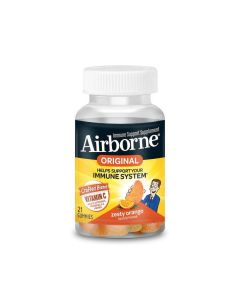 Airborne Zesty Orange Flavored Gummies, 21 count - 750mg of Vitamin C and Minerals & Herbs Immune Support (Packaging May Vary)"