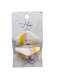 Hive  Co. Hair Clip white/pink/yellow, hair accessory"