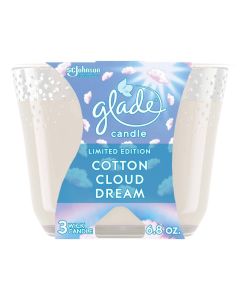 Glade Scented Candle Jar 3-Wick Candle Cotton Cloud Dream Scent Infused with Essential Oils Spring Limited Edition Fragrance Positive Vibes Colle