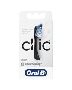 Oral-B Clic Toothbrush Ultimate Clean Replacement Soft Brush Heads, Black, 2 Count"