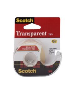 Transparent Tape in Hand Dispenser, 1/2" X 450", 1" Core, Clear