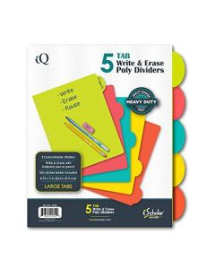 Ischolar Divide 5Ct Poly Tabs PartNo 31205 by Ischolar New York Stationery D