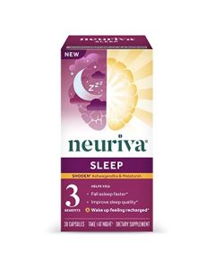 Neuriva Sleep, Natural Nighttime Sleep Aid Supplement with Melatonin, 30ct Capsules"