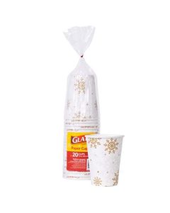 Glad Everyday Disposable Paper Cups with Holiday Snowflake Silver & Gold Design | Heavy Duty Paper Cups, Paper Cups for All Beverages and Everyday Use