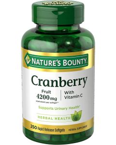 Nature’s Bounty Cranberry Supplement with Vitamin C, 4200mg, 250 Count"