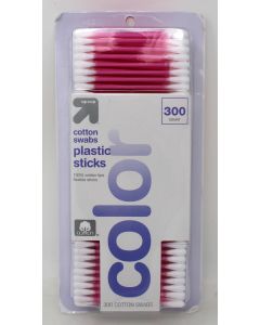 Up & Up Color Cotton Swabs Plastic Sticks 300 Count (Pack of 2)