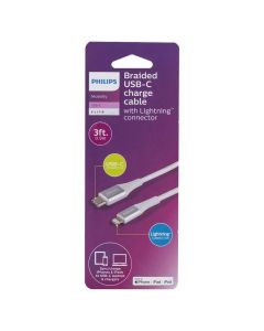 Philips Philips Lightning to C 3ft Brd Cable Wht DLC3201V