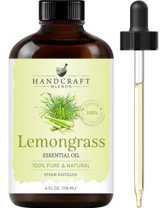 Handcraft Blends Lemongrass Essential Oil Pure & Natural Lemon Grass Aromatherapy Oil, 4 fl Oz"