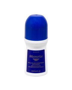 Avon Deodorant Men's Roll-on Mesmerize, Quick-drying, Non-whitening, Anti-stain formula, 24-Hour Odor and Wetness Protection, 2.6oz/75ml"