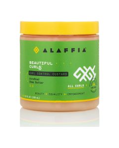 Alaffia Beautiful Curls Frizz Control & Shine Enhancing Hair Styling Custard with Shea Butter, 8 fl oz"