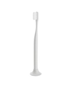 Cotton Bogobrush + Stand Biodegradable Toothbrush with Soft Bristles in Cotton White