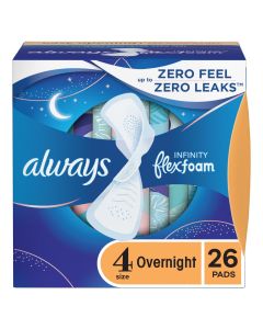 Always Infinity FlexFoam Size 4 Pads, Unscented, Overnight