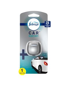 Febreze Odor-Fighting Car, Heavy Duty Air Freshener Vent Clip, Crisp Clean, 1 count