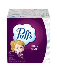 Puffs Ultra Soft Facial Tissues, 1 Mega Cube Box, 72 Facial Tissues Per Box