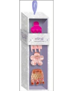 4-PK CLAW CLIPS IN GIFT BOX PINK