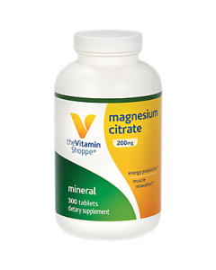 Magnesium Citrate 200mg Tablets, Magnesium Supplement as Citrate for Muscle Relaxation – Supports Nerve, Heart and Muscle Function – Boosts Energy Production (300 Tablets) by The Vitamin Shoppe"