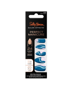 Sally Hansen Perfect Manicure Press on Nail Kit, Almond, Ride the Wave, 24pcs"