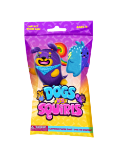 Dogs Vs Squirls - Mystery Bag - 1pk - 4 Super-Soft & Bean-Filled Plush! Gold Wave