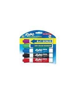 Expo Chisel Tip Dry Erase Markers 5 Pack - Assorted 1 Pack