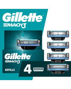 Gillette Mach3 Mens Razor Blades Refill Cartridges, 4 ct"